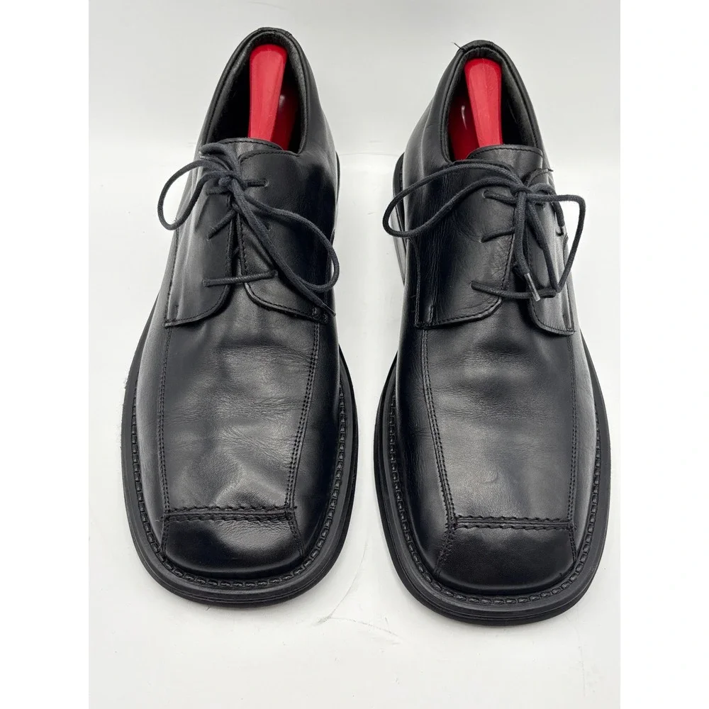 Alfani Men's Black Leather Derby Dress Shoes Size 9M Made in Italy Split Toe